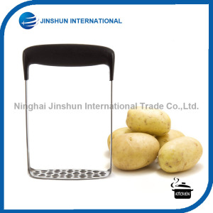 Stainless Steel Potato Masher with Broad and Ergonomic Horizontal Handle